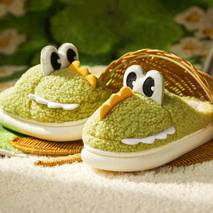 Cute Dinosaur Non-Slip Cotton Home Slippers For Kids