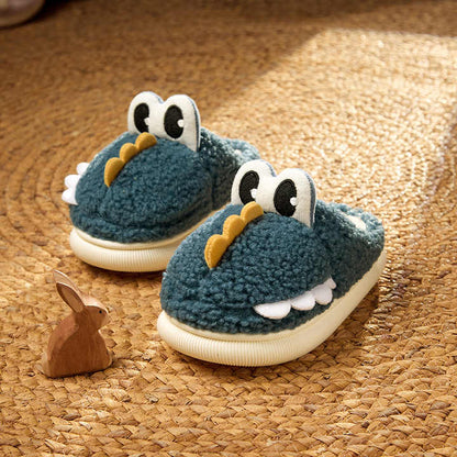 Cute Dinosaur Non-Slip Cotton Home Slippers For Kids