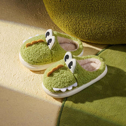 Cute Dinosaur Non-Slip Cotton Home Slippers For Kids