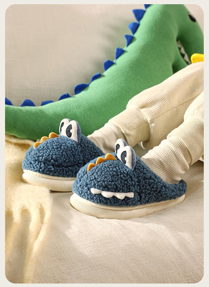 Cute Dinosaur Non-Slip Cotton Home Slippers For Kids