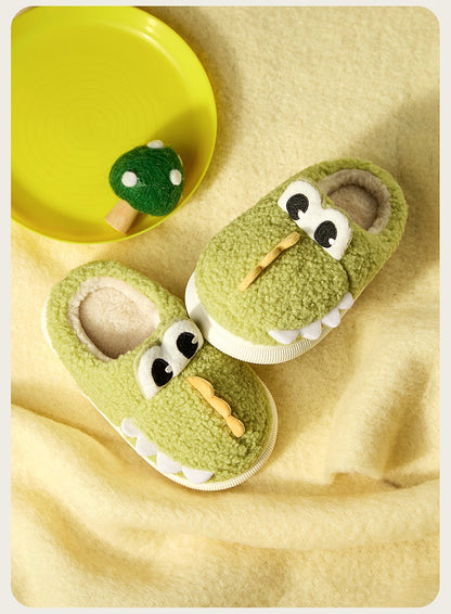 Cute Dinosaur Non-Slip Cotton Home Slippers For Kids