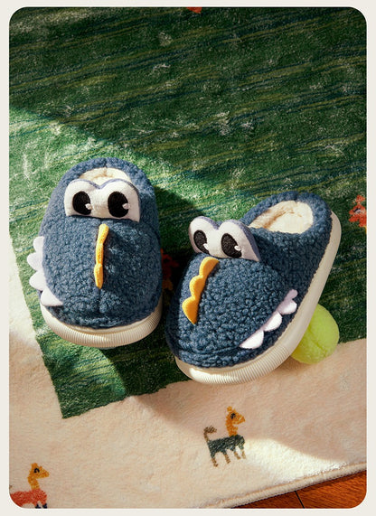 Cute Dinosaur Non-Slip Cotton Home Slippers For Kids