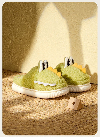 Cute Dinosaur Non-Slip Cotton Home Slippers For Kids