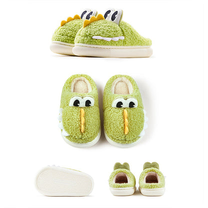 Cute Dinosaur Non-Slip Cotton Home Slippers For Kids